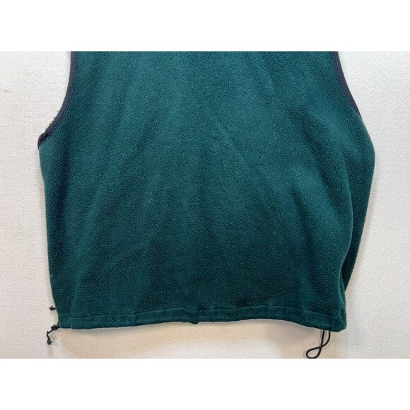 Woolrich Men's Fleece Cardigan Vest Full Zip Size L Green Outdoorwear Sleeveless - Picture 10 of 10